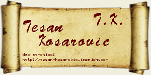 Tešan Košarović vizit kartica